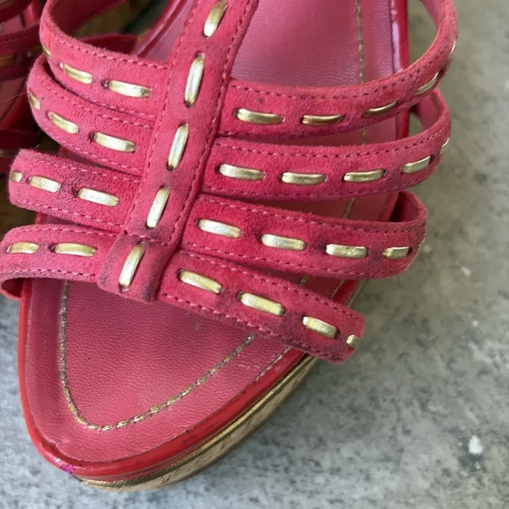 Christian Dior, pink cork wedges